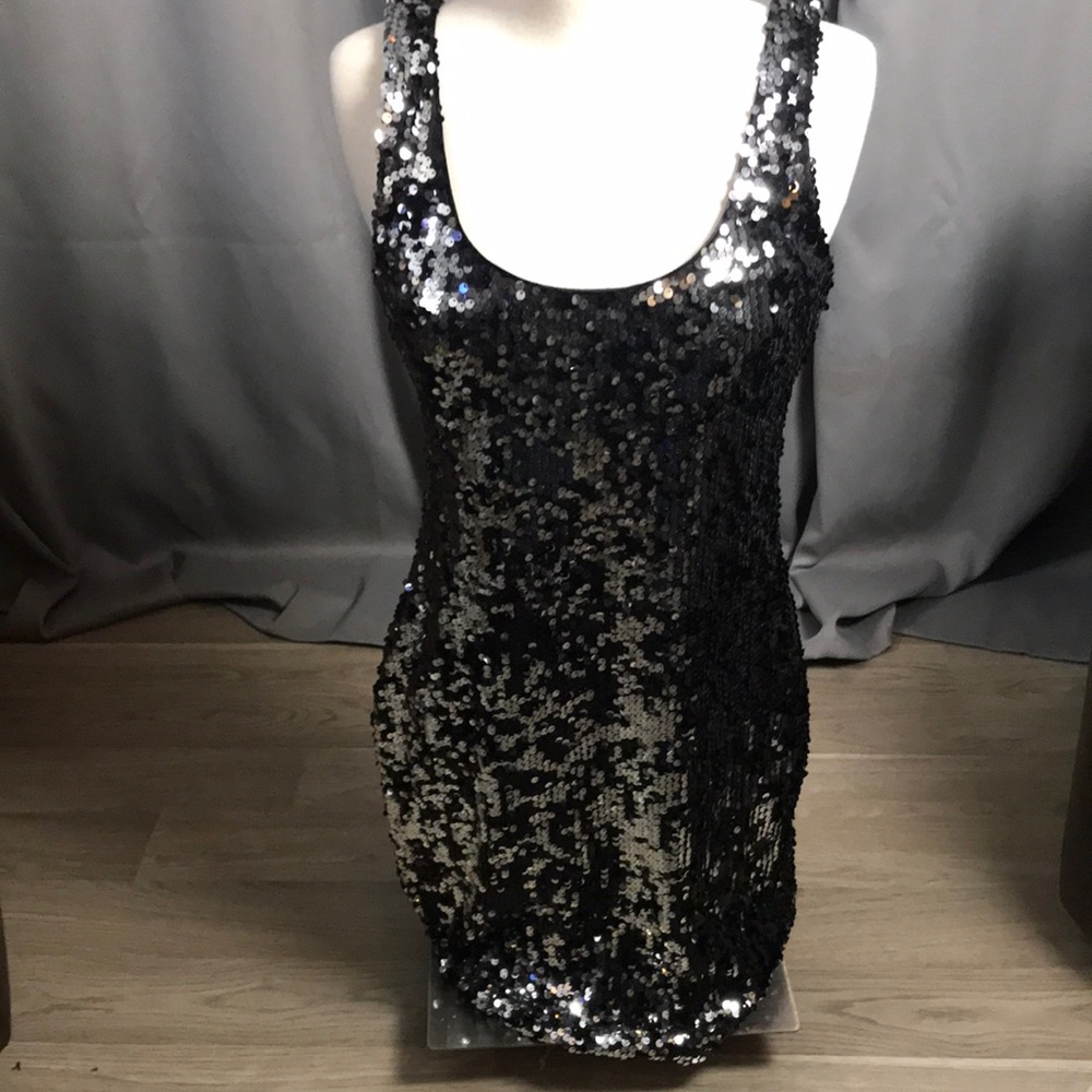 Black and grey sequin dress SZ L
